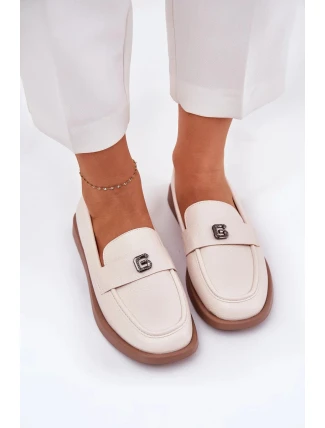 Dámské elegantní mokasíny s dekorativním detailem Vinceza – béžové