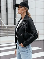 Dámská kožená bunda TY4197 černá - FashionStreet