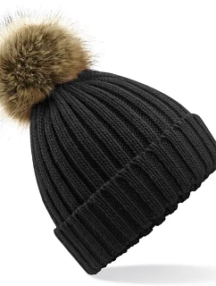 Beechfield B 412 Pletená čepice s bambulí 53.0412 black