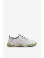 Dámské kožené polobotky se šněrováním bílé Farnalea