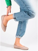 Krásné  baleríny růžové dámské bez podpatku