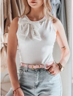 Dámské tričko bez ramínek s mašlí PERBOW white FashionStreet RY2732