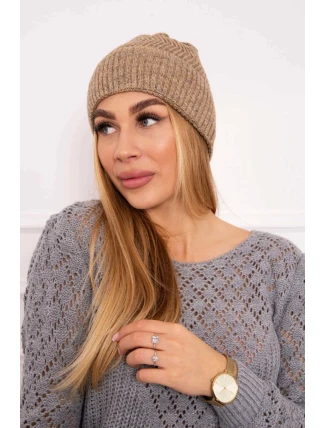 Tenká čepice Oliwia K252 tmavě béžová