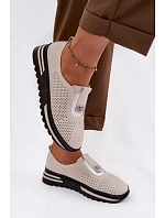 Dámské pohodlné boty z pravé kůže S.Barski LR61-7092 Béžové Dámské pohodlné boty z pravé kůže S.Barski LR61-7092 Béžové