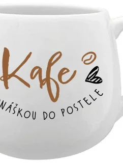 KAFE S DONÁŠKOU DO POSTELE - bílý keramický hrníček 300 ml