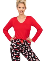 Dámské pyžamo Santi long red - Donna Dámské pyžamo Santi long red - Donna