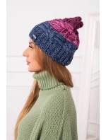 Fleecová čepice Dolores K303 denim+růžová+tmavě fialová
