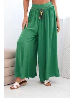 Dámské kalhoty z viskózy se širokými nohavicemi zelený Dámské kalhoty z viskózy se širokými nohavicemi zelený