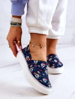 Dámské tenisky nazouvací Memory Foam Big Star JJ276016 Námořnická modrá