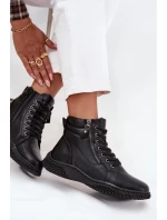 Dámské boty s teplou podšívkou z eko kůže Černé Ulverina