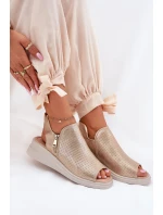 Dámské Sandály Na Klínu Zlaté Mevinette