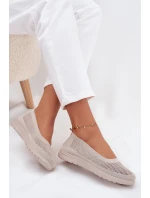 Dámské síťované baleríny ve sportovním stylu Virella – béžové