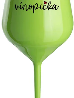 VÍNOPIČKA - zelený nerozbitný pohár na víno 470 ml