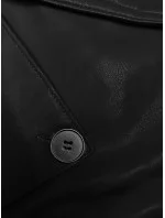 Černý krátký trenčkot z ekologické kůže J Style (11Z8102)