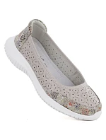 Dámská prolamovaná kožená obuv béžová S.Barski 7035