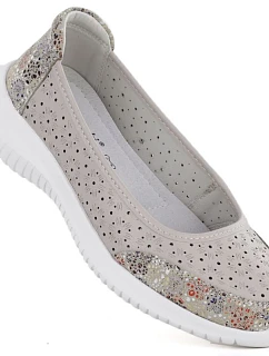 Dámská prolamovaná kožená obuv béžová S.Barski 7035