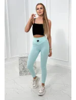 Pruhované mátové legíny