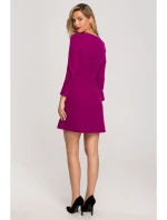 K148 Trapézové šaty - rubínové K148 Trapézové šaty - rubínové