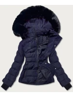 Tmavě modrá krátká vypasovaná dámská zimní bunda (5m770-215) Tmavě modrá krátká vypasovaná dámská zimní bunda (5m770-215)