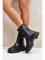 Dámské boty z eko kůže na zip s ozdobnými detaily černé Reritha Dámské boty z eko kůže na zip s ozdobnými detaily černé Reritha