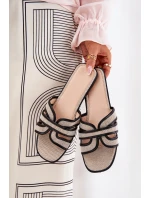 Plné Dámské Pantofle S Mašlí Béžové Tobin