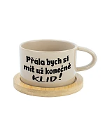 PŘÁLA BYCH SI MÍT UŽ KONEČNĚ KLID! - krémový hrníček makronka 200 ml PŘÁLA BYCH SI MÍT UŽ KONEČNĚ KLID! - krémový hrníček makronka 200 ml