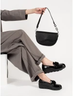 Jedinečné dámské černé mokasíny na klínku Jedinečné dámské černé mokasíny na klínku