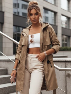 Dámská přechodná bunda parka NOLES tmavě béžová FashionStreet TY4280