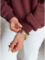 Dámská nadměrná mikina se srdíčky MADELIN vínová FashionStreet BY1458