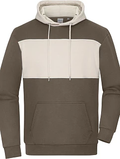Daiber 8051 Mikina s kapucí "Colour-Block" z bio bavlny 02.8051 muddy brown/sandstone