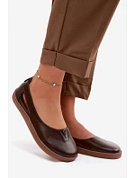 Kožené baleríny Barefoot Zazoo 10217 Čokoládové