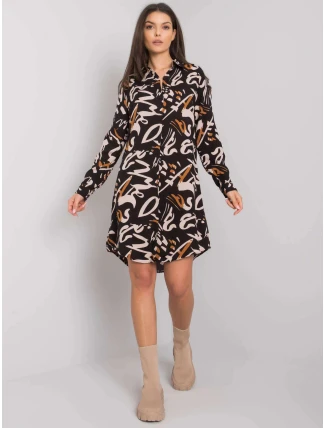 Dámské šaty 1103 černo-béžové - RUE PARIS Dámské šaty 1103 černo-béžové - RUE PARIS