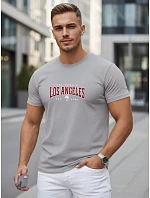 Pánské bavlněné tričko s nápisem, šedé, FashionStreet NX5136R Pánské bavlněné tričko s nápisem, šedé, FashionStreet NX5136R