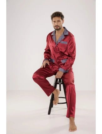 Pánské pyžamo satén Satyna Adam 939 - De Lafense Pánské pyžamo satén Satyna Adam 939 - De Lafense