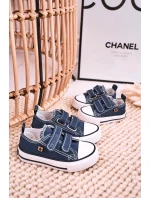 Dětské Tenisky Na Suchý Zip BIG STAR HH374201 Tmavě Modré