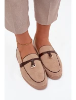 Dámské mokasíny (loafersy) z eko semiše Darwen – béžové