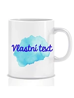 Personalizovaný klasický bílý keramický hrníček 300 ml s barevnou skvrnou