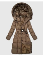 Hnědá dlouhá a hrubší zimní bunda s opaskem Minority (P3-6033-305) Hnědá dlouhá a hrubší zimní bunda s opaskem Minority (P3-6033-305)
