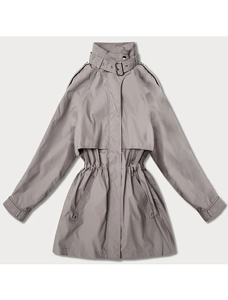 Dámská tenká bunda s větrovým límcem Goodlookin tmavě béžová (P3-6302-62)