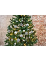 DEKORATIVNÍ PLASTOVÁ CETKA 6CM SADA 35 KS STŘÍBRNÁ