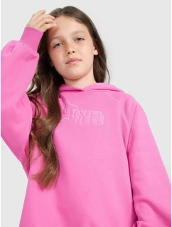 Dívčí nepruhovaná mikina s kapucí 4F 4FJRAW25TSWSF2439-54S