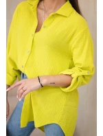 Bavlněná mušelínová košile oversize kiwi