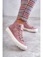 Dámské Tenisky Big Star Vysoké Zateplené Růžové EE274113