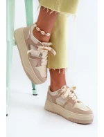 Dámské tenisky na platformě z ekokože béžové Moun