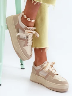 Dámské tenisky na platformě z ekokože béžové Moun