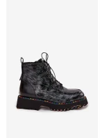 Lakované kožené dámské boty Artiker – šedé