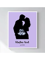 Personalizovaný magický fotoobraz v rámu - čtverec 40x50 - s párem a ultrazvukem