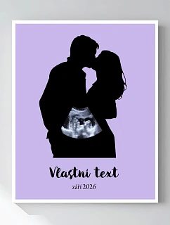 Personalizovaný magický fotoobraz v rámu - 40x50 - s párem a ultrazvukem
