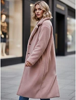 Dámský zimní kabát chlupáč dlouhý NY0751z růžový - FashionStreet Dámský zimní kabát chlupáč dlouhý NY0751z růžový - FashionStreet