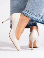 Stylové lodičky bílé dámské na jehlovém podpatku Stylové lodičky bílé dámské na jehlovém podpatku